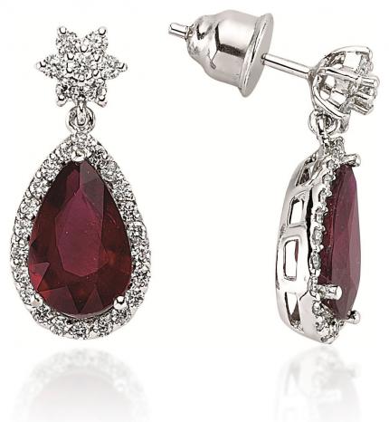7.43 ct. Pırlanta Yakut Küpe