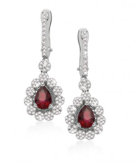 2.43 ct. Pırlanta Yakut Küpe
