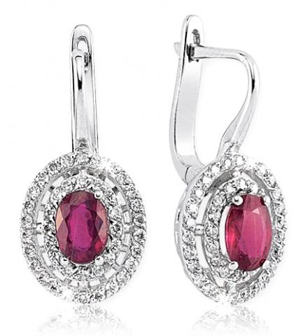 4.18 ct. Pırlanta Yakut Küpe