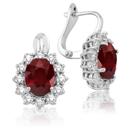 6.40 ct. Pırlanta Yakut Küpe