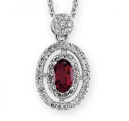 0.48 ct. Pırlanta Yakut Kolye