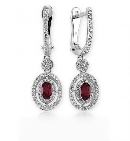 1.20 ct. Pırlanta Yakut Küpe