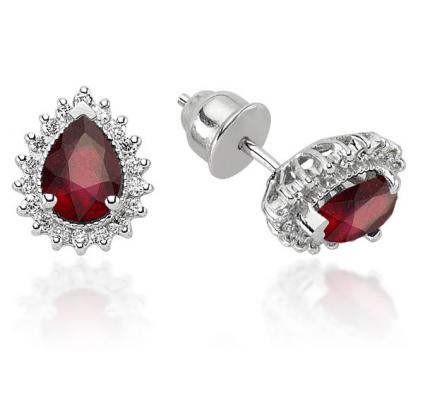2.90 ct. Pırlanta Yakut Küpe