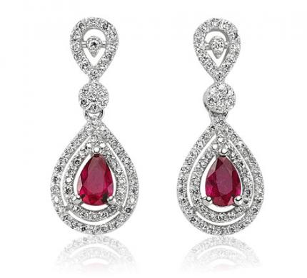 1.76 ct. Pırlanta Yakut Küpe