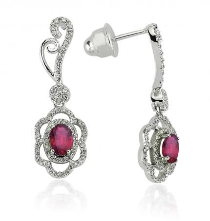 1.68 ct. Pırlanta Yakut Küpe