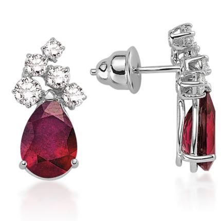 7.01 ct. Pırlanta Yakut Küpe