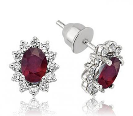 2.87 ct. Pırlanta Yakut Küpe