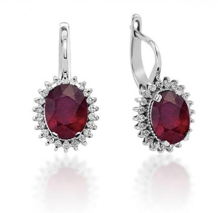 5.60 ct Pırlanta Yakut Küpe