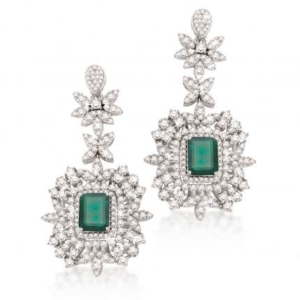 9.77 ct. Zümrüt Pırlanta Küpe