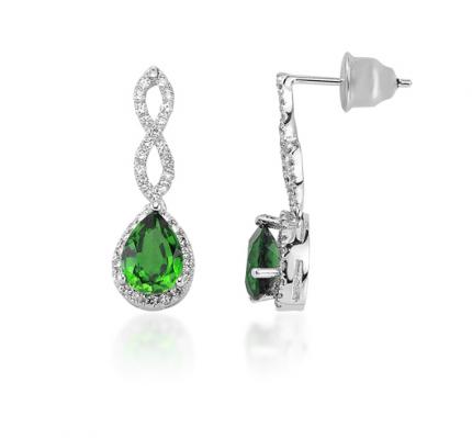 2.23 ct. Pırlanta Zümrüt Küpe