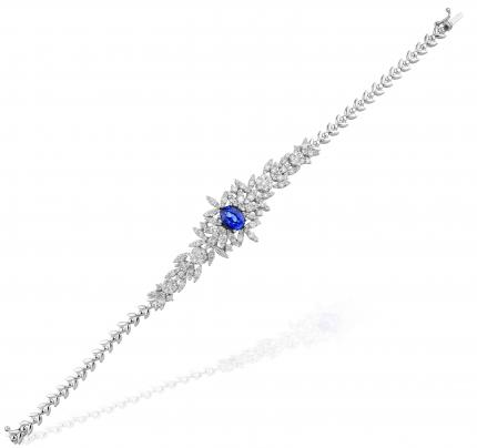 4.49 ct. Pırlanta Safir Bileklik