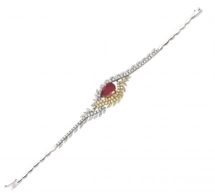 8.69 ct. Pırlanta Yakut Bileklik