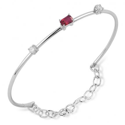0.47 ct. Pırlanta Yakut Kelepçe Bileklik