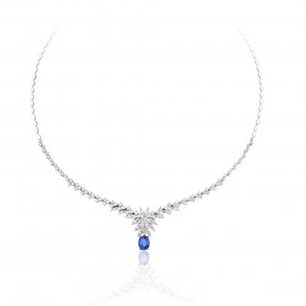 5.85 ct. Pırlanta Safir Gerdanlık