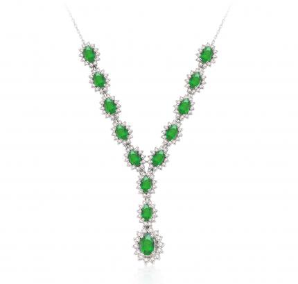 4.55 ct. Pırlanta Zümrüt Kolye