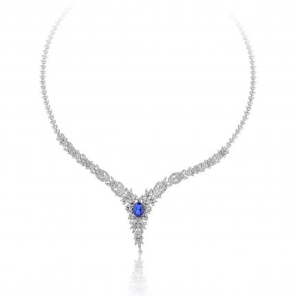10.20 ct. Pırlanta Safir Gerdanlık 